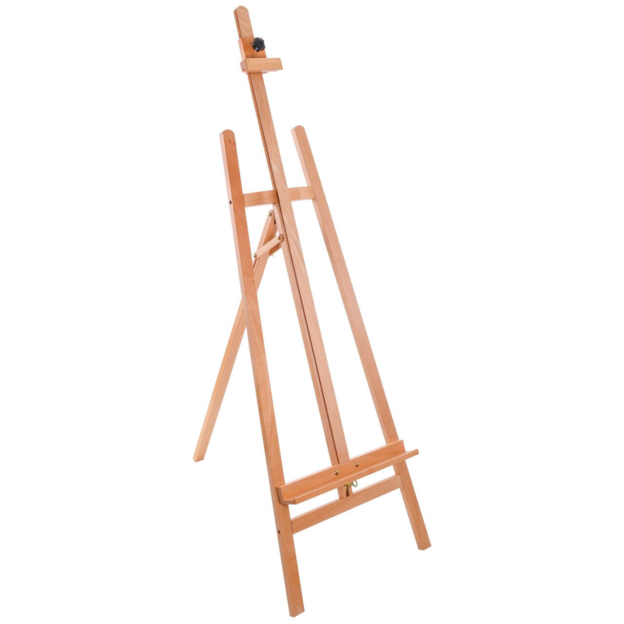 64" to 89" La Jolla Classic A-Frame Wood Easel, Lyre Style Studio Easel - Wooden Artists Floor Stand, Sturdy, Adjustable Height To 48" Canvas - Painting, Drawing, Sign Display